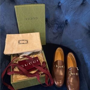 Gucci Jordaan Leather Horsebit Loafers